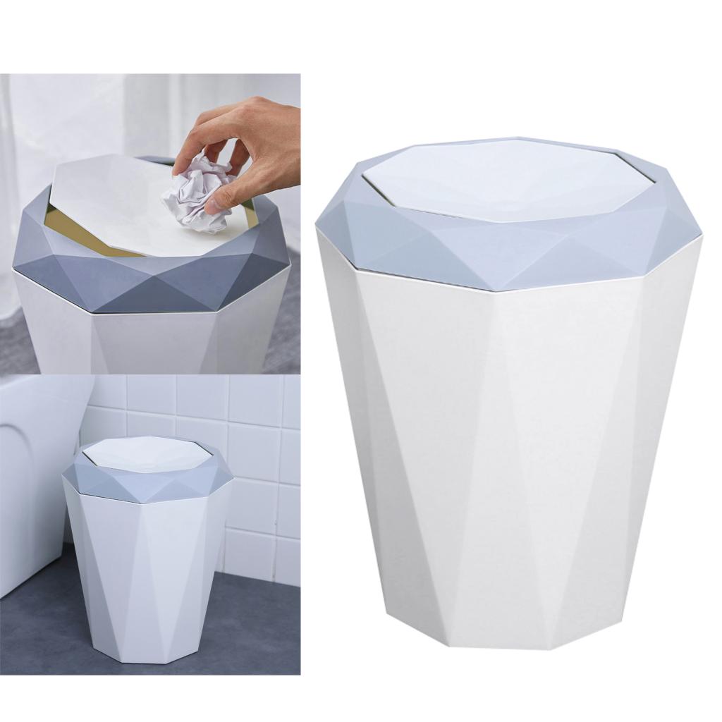 Modern Simple Home Rubbish Bin Trash Can Plastic Waste Rubbish Garbage Bin Wastebasket Trash Can Office Living Room