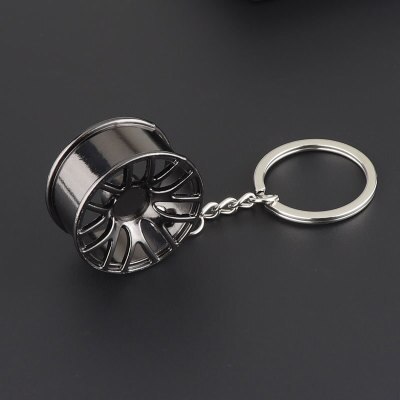 Llanta de rueda, cadena de llaves , gran , llavero de metal, llavero de coche, llavero de cubo de rueda,: Black