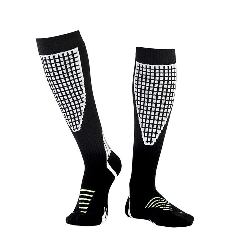 Chaussettes thermiques en coton épais pour homme et femme, 1 paire, chaudes, hiver, longues chaussettes de Ski, sport, Snowboard, escalade, Camping, randonnée, neige: Black / L/XL
