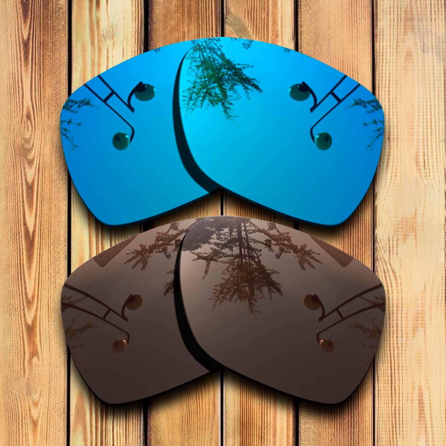 100% Precies Gesneden Gepolariseerde Vervanging Lenzen Voor Spy Optic Cyrus Zonnebril Blauw Mirrored Coating Kleur Keuzes: Blue -Brown