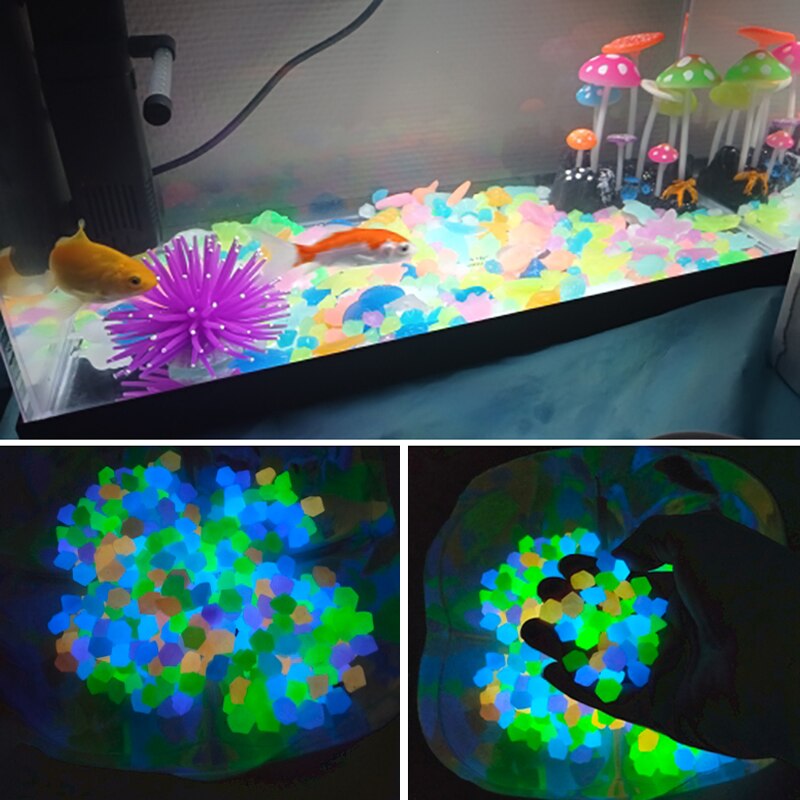 200/300/500Pcs Decorative Pebbles Garden Decor Outdoor Luminous Pebbles Garden Lawn Yard Walkway Stones Glow In The Dark Pebbles