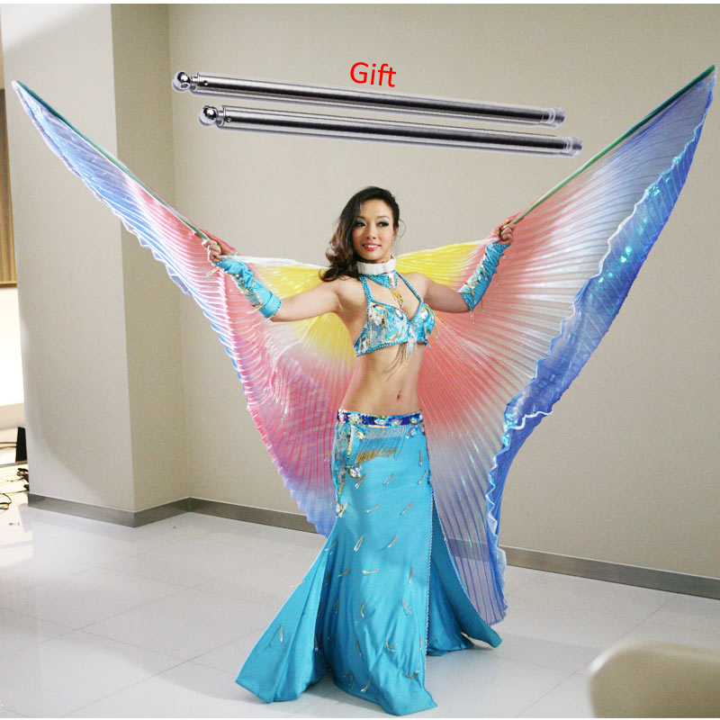 Alas de Isis para danza del vientre, accesorio de danza del vientre, disfraz Oriental de Bollywood, Egipto egipcio con palos, mujeres, niños, arco iris