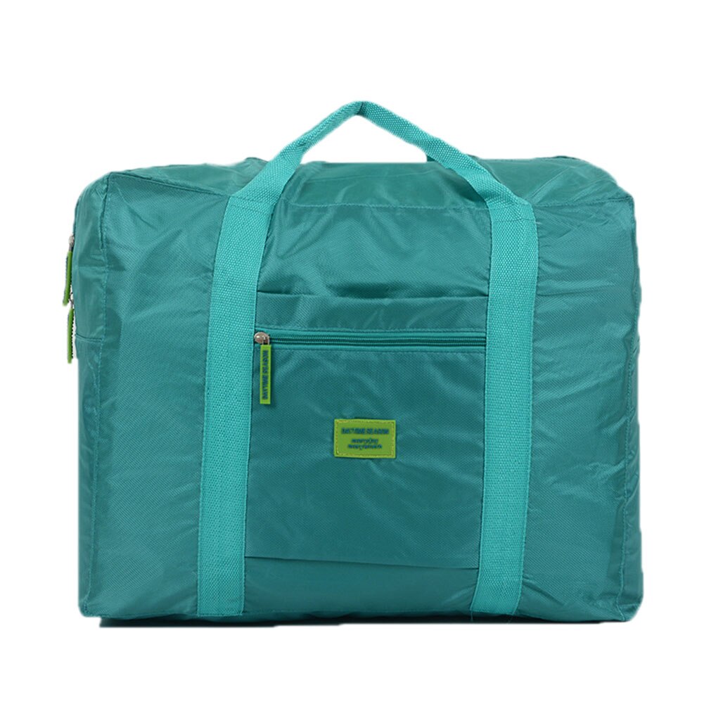 Foldable Waterproof Nylon Travel Bags Women Men Large Capacity Folding Suitcase Storage Bag Shoulder Bags Weekend Bag: Blue