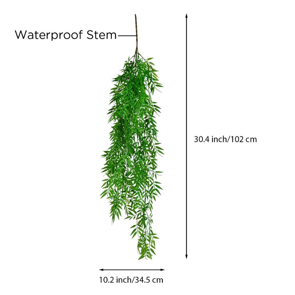 1m bamboo-leaf rattan artificial flower imitation plant party decoration plastic grass Christmas decoration leaves