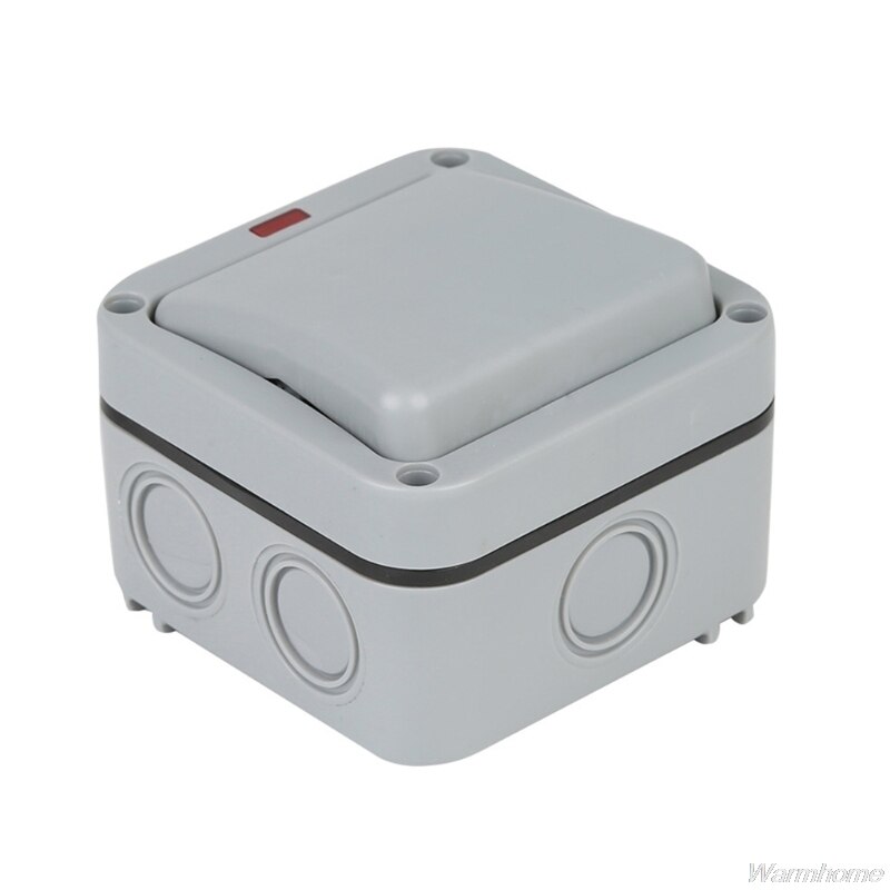 MP12 Wall Switch Outdoor Waterproof Dust-proof Wall Switch Socket for Garden Courtyard Lawn Garage N18 20: 1