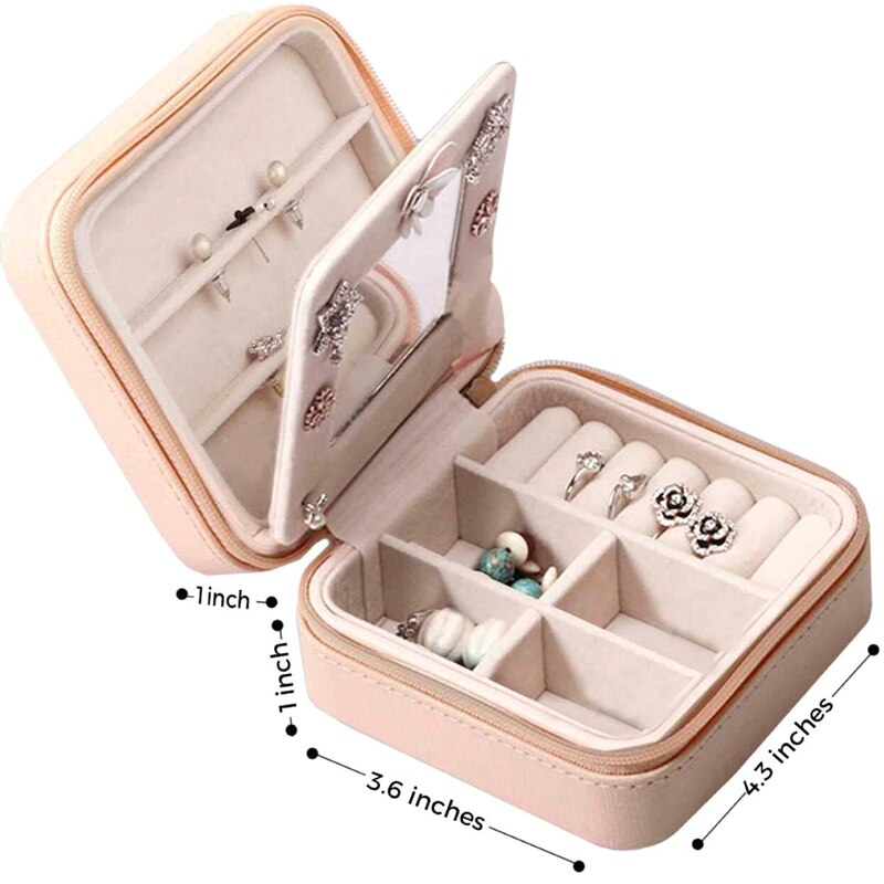 Nieuwe draagbare sieradendoos opbergorganizer rits dames display reiskoffer dubbele laag  do99