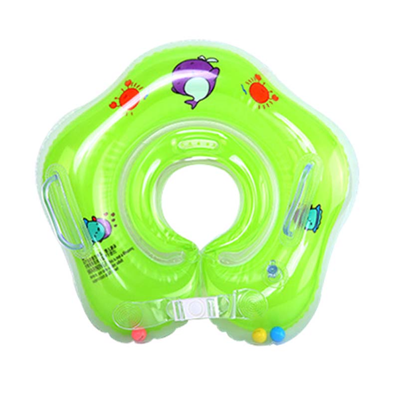 Baby Zwemmen Accessoires Piscina Baby Dolfijn Krab Opblaasbare Cirkel Voor Baden Hals Float Loop Veiligheid Piscine Accessoire: Green