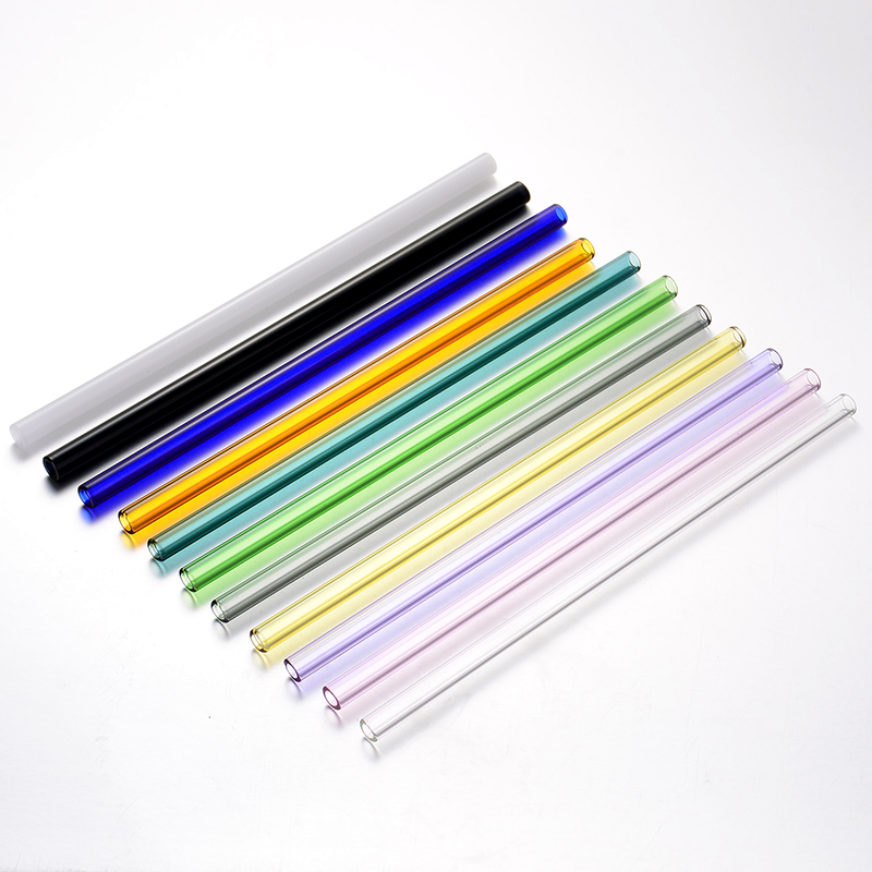 Paille en verre réutilisable faite à la main avec 2 pièces, brosse de nettoyage , pipette droite en verre, Tubularis