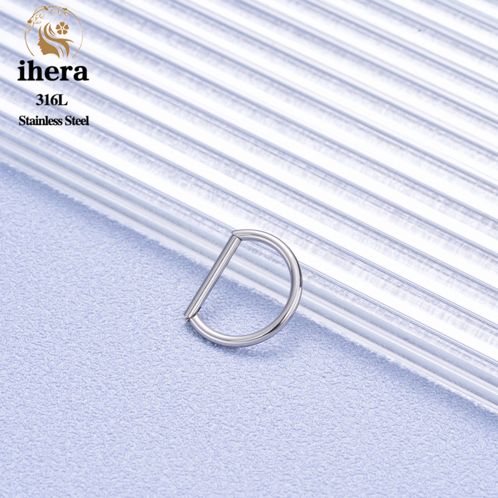1/10 pièces 316L acier inoxydable D forme nez anneau boucles d'oreilles 16G CZ pavé demi-anneau oreille Cartilage Tragus Helix conque Piercing bijoux: Black / PLAQUÉ ARGENT