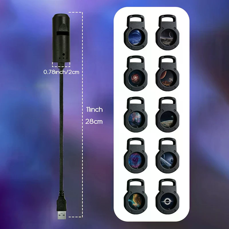 [H]LED Galaxy Projection Light 1 Light+10 Pictures Change, LED Galaxy Projector, Starry Sky Lighting Night Light