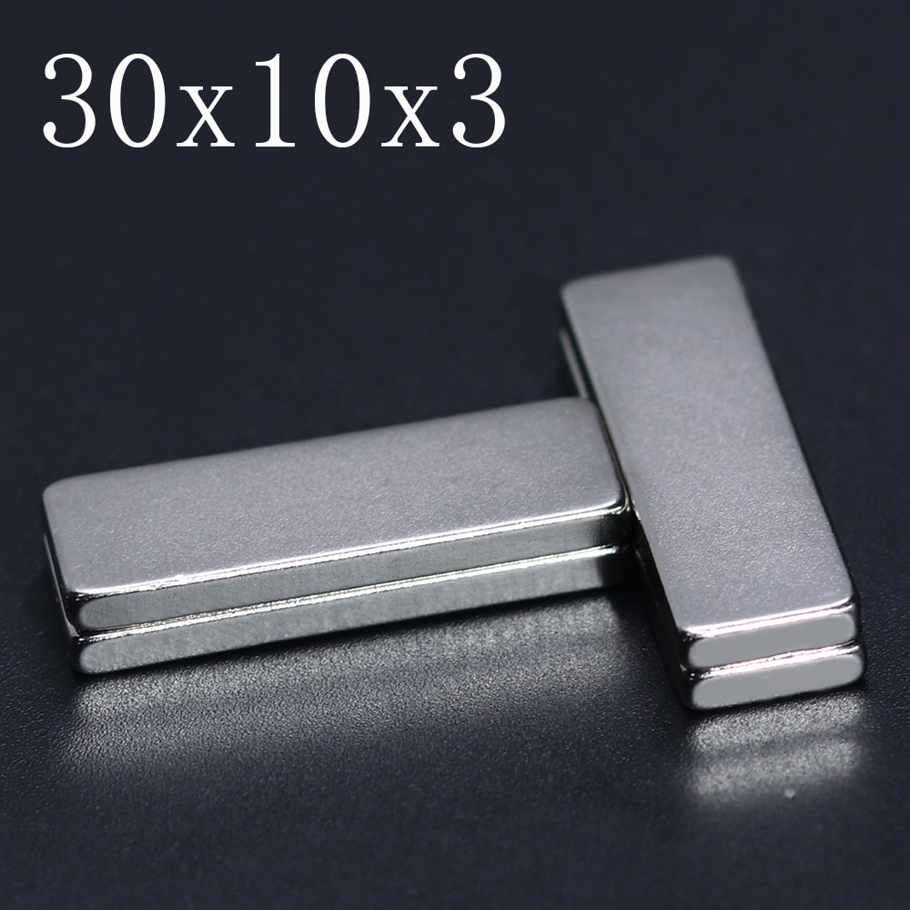 2/5/10/20/50Pcs 30X10X3 Neodymium Magneet 30Mm X 10Mm X 3Mm N35 Ndfeb Blok Super Krachtige Sterke Permanente Magnetische Imanes