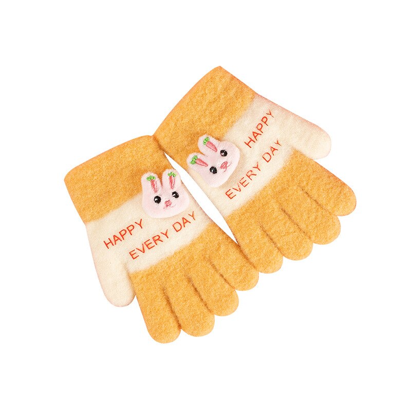 Wecute 12*6Cm Kind Winter Warm Handschoenen Voor Jongens Meisjes Kleuterschool Vijf-Vinger Handschoenen Gebreide Jacquard Leuke cartoon Zachte Kawai