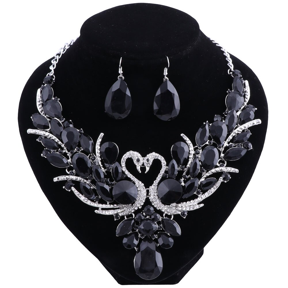Nigeriaanse Sieraden Set Voor Vrouwen Paars Kwastje Oorbellen Ketting Set Banket Jurk Accessoire Bridal Indian Sieraden