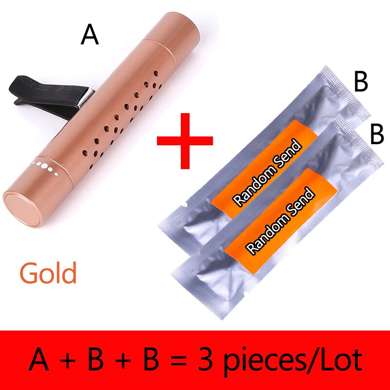 Bil luftfrisker lukt i bilen styling lufteventil parfyme aromapinner biluttak klimaanlegg lufteventil solide pinner parfyme: Gull