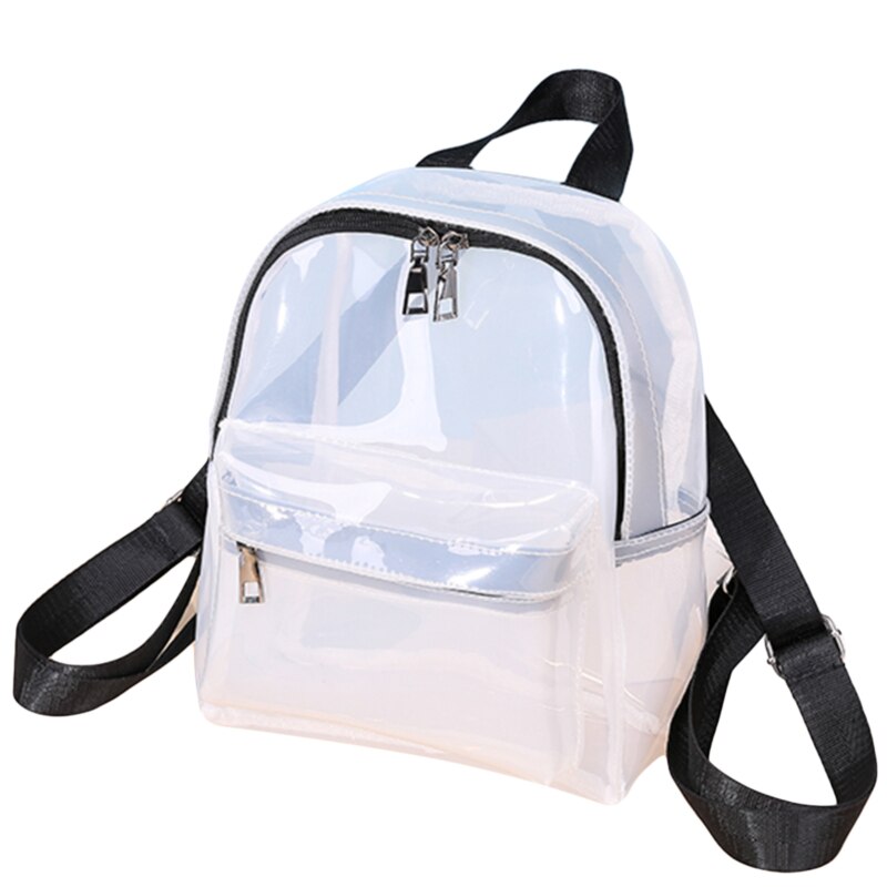 Zomer Mode Vrouwen Rugzak Transparant Student Tassen Clear Veelzijdige Rugzakken Vrouwen Waterdichte Pvc Reistassen: White