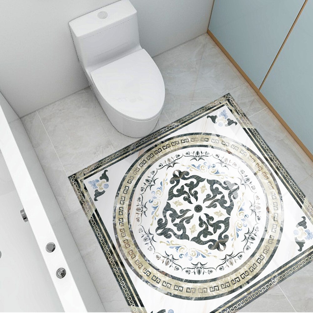 Mosaicos adhesivos de estilo europeo, pegatinas de mármol de simulación, pegatinas para el suelo, pasillo, porche, piso, decoración de azulejos para el hogar sti