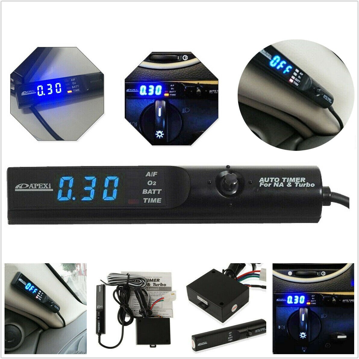 UK Universal Programmable Pen Style NA Turbo PSI Timer LED Digital Blue Display