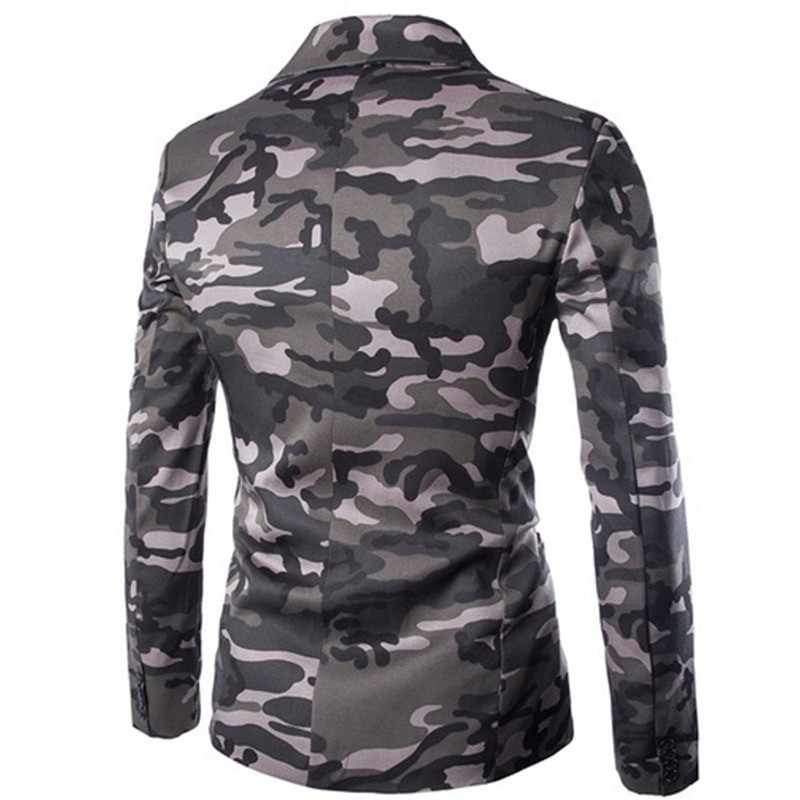 Zogaa herr kamouflage kavaj höstmärke camo enknapps kavaj herr slim fit nedfällbar krage kostymjacka för män casual kappor