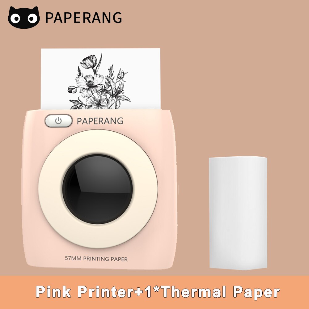 PAPERANG P2 Pocket Mini Printer 300dpi BT Wireless Printer Portable Thermal Printer for Photo Picture Receipt Label Sticker: Pink