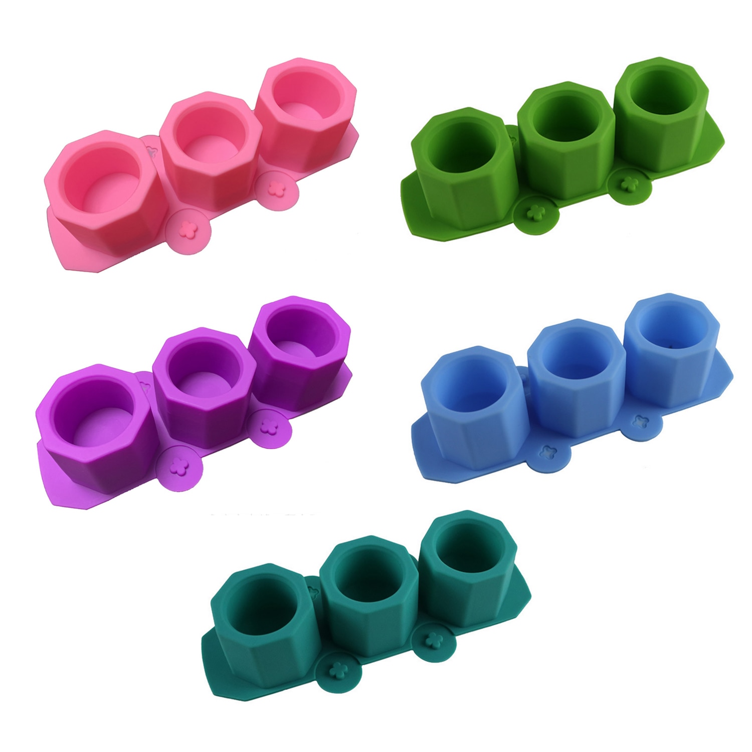 3-Slot Silicone Molds Succulent Plant Flower Pot Moulds for Making Candy Clay Candle Holder DIY Concrete Ceramic Crafts