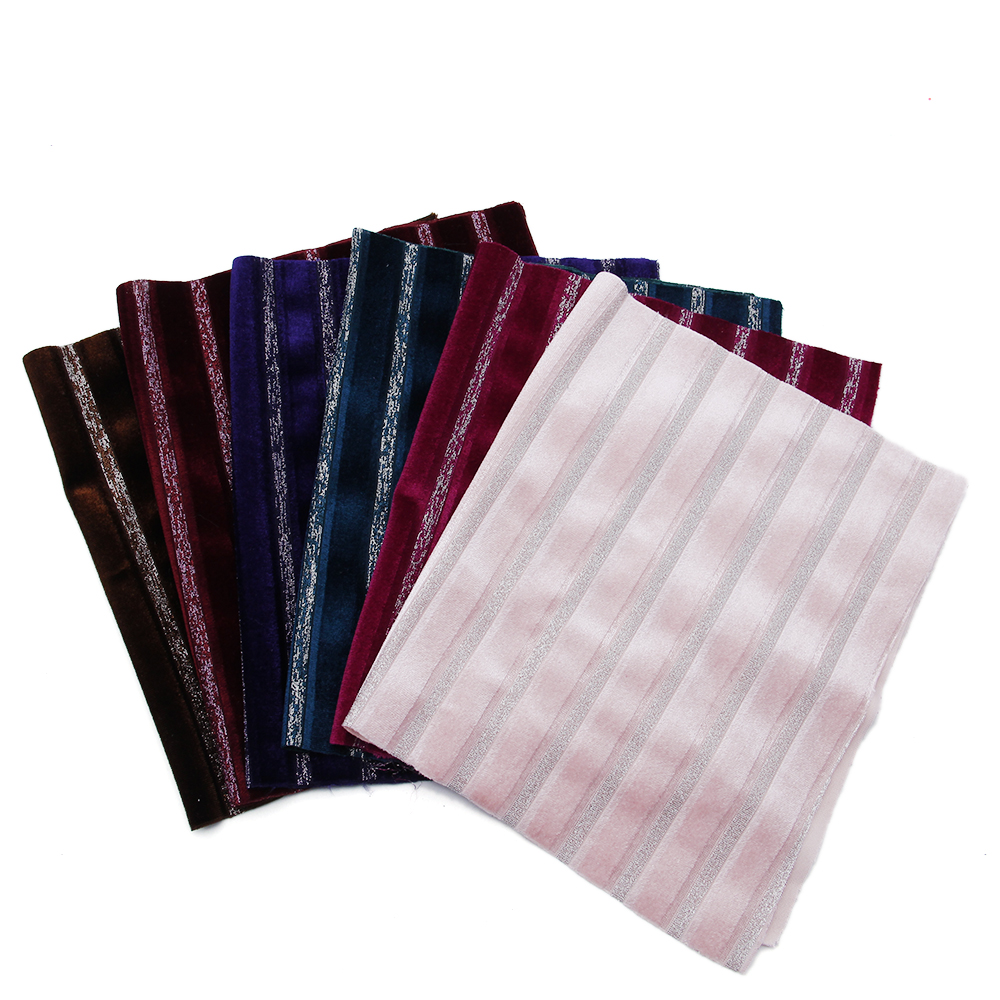20*34cm stribe patchwork trykt sølv flocking fløjl stof til tissue børn hjemme tekstil til syning af dukketøj ,c10195