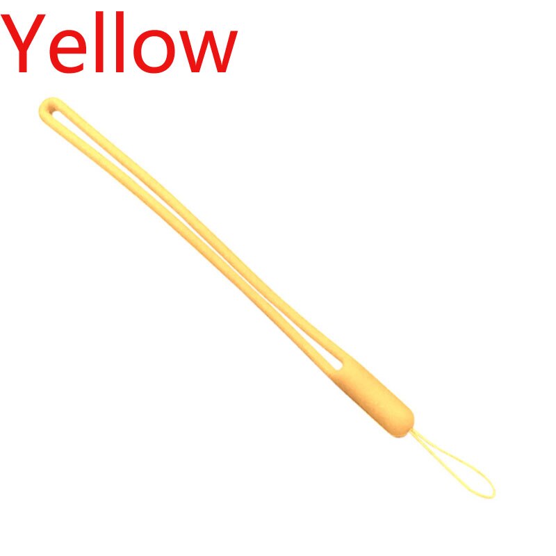 Korte Siliconen Mobiele Telefoon Lanyard Houder Telefoon Pols Bandjes Lanyards Sleutelhanger riem Id-kaart Gym USB Badge Koord Opknoping Touw: Yellow