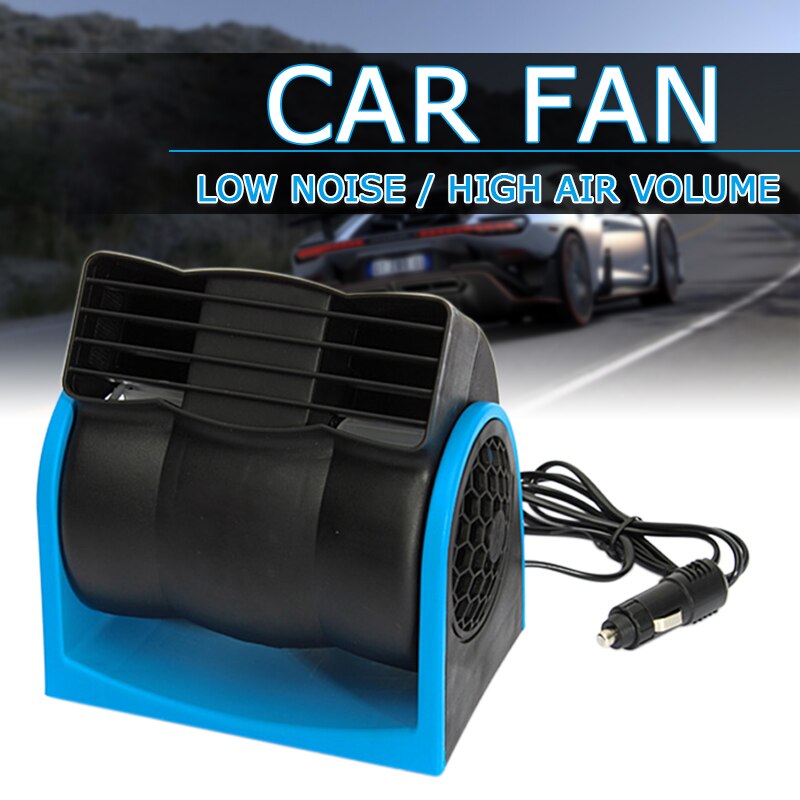 12V Car Air Conditioner Vehicle Air Fan Truck Boat Car Cooling Speed Adjustable Silent Cool Cooler w/ Car Cigarette Lighter