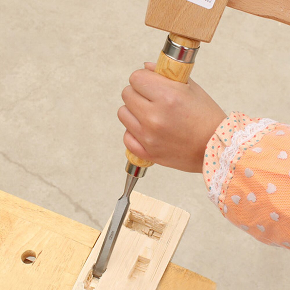 4Pcs Wood Carving Knife Flat Chisel Kit Hand Tools With Wooden Handles 6-24mm Woodworking Accessories