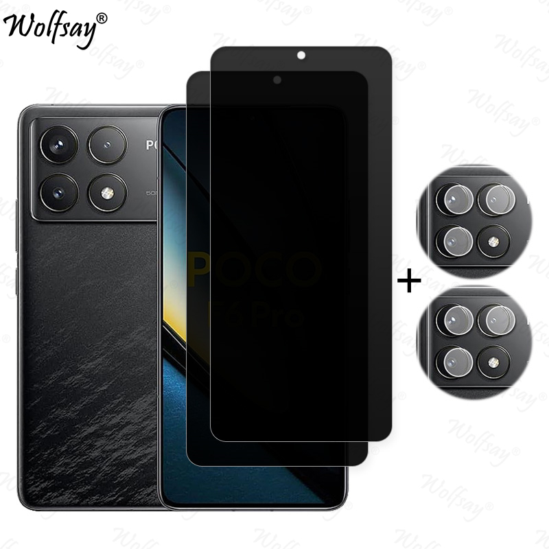Protector de pantalla de privacidad para Xiaomi Poco F6 Pro, vidrio templado antiespía para cámara Poco F6 M6 X6 Pro, vidrio para Poco F6 Pro: Verde oscuro /  Opción6
