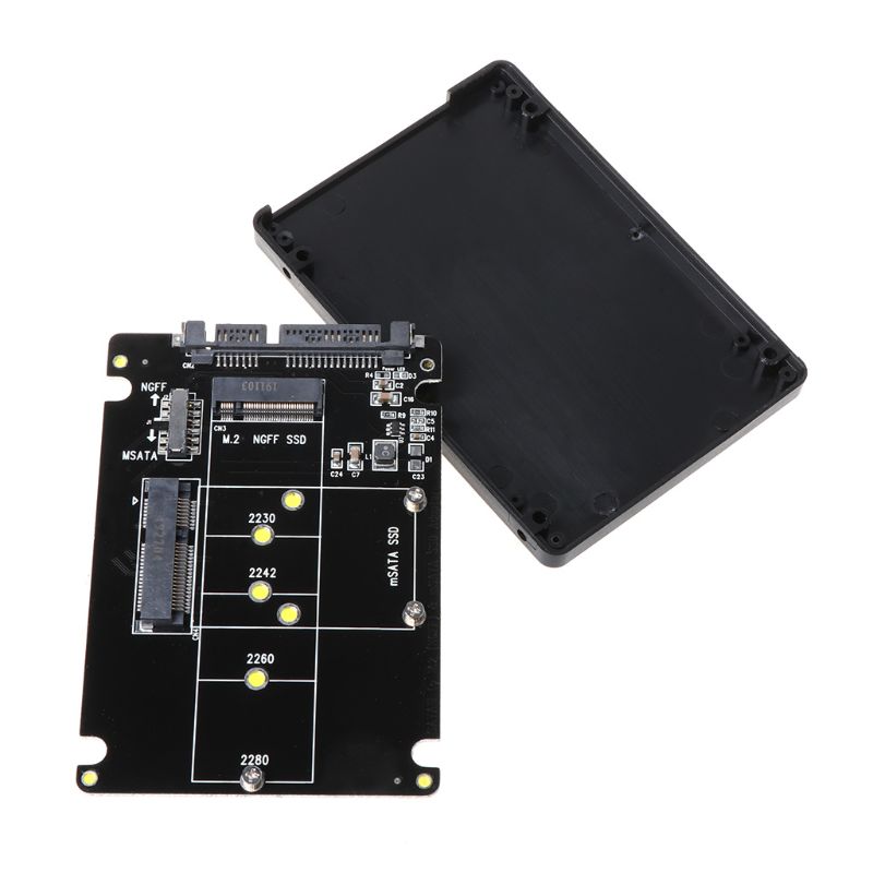 2 in 1 MSATA/M.2 convertitore da NGFF a SATA3 scatola adattatore custodia scatola da 2.5 pollici SSD unità discoteca a stato solido per computer PC