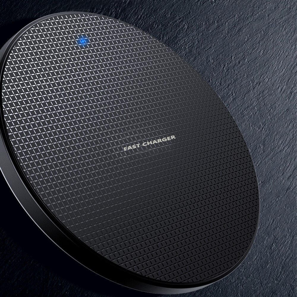 Draadloze oplader ontvanger  qi 10w voor iphone xs max  x 8 snellaadpad voor samsung note 9 s10 plus charger sans fil xedain: Zwarte draadloze