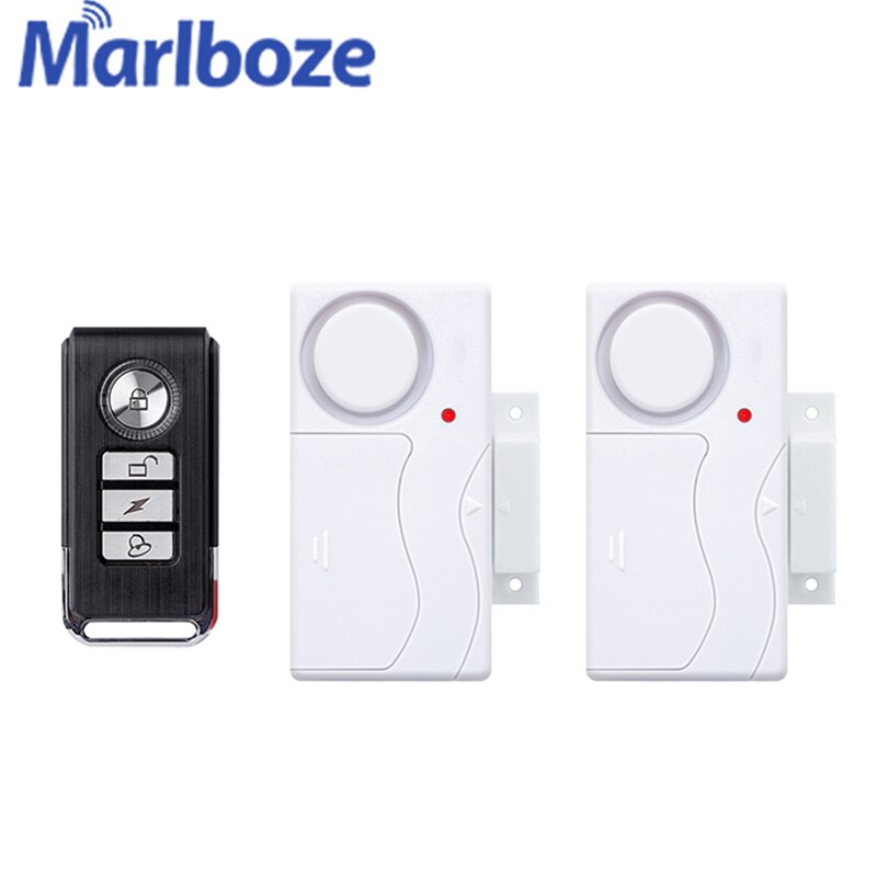 Marlboze-Sensor inalámbrico para puerta y ventana, sistema de seguridad de ABS con Control remoto, alarma antirrobo, protección para el hogar: Set B