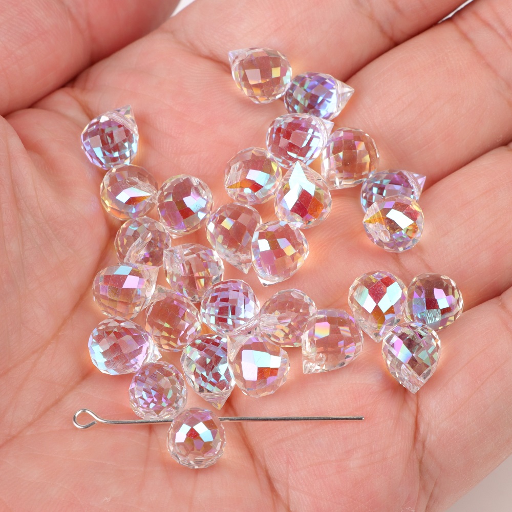 Water Crystal Beads 8x10mm AB Austrian Rhinestone Faceted Loose Spacer Glass Bead For Jewelry Making Handmade Supplies