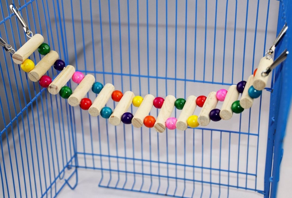 Vogel Speelgoed Vogels Huisdieren Papegaaien Ladders Klimmen Speelgoed Opknoping Kleurrijke Ballen Met Natuurlijke Hout