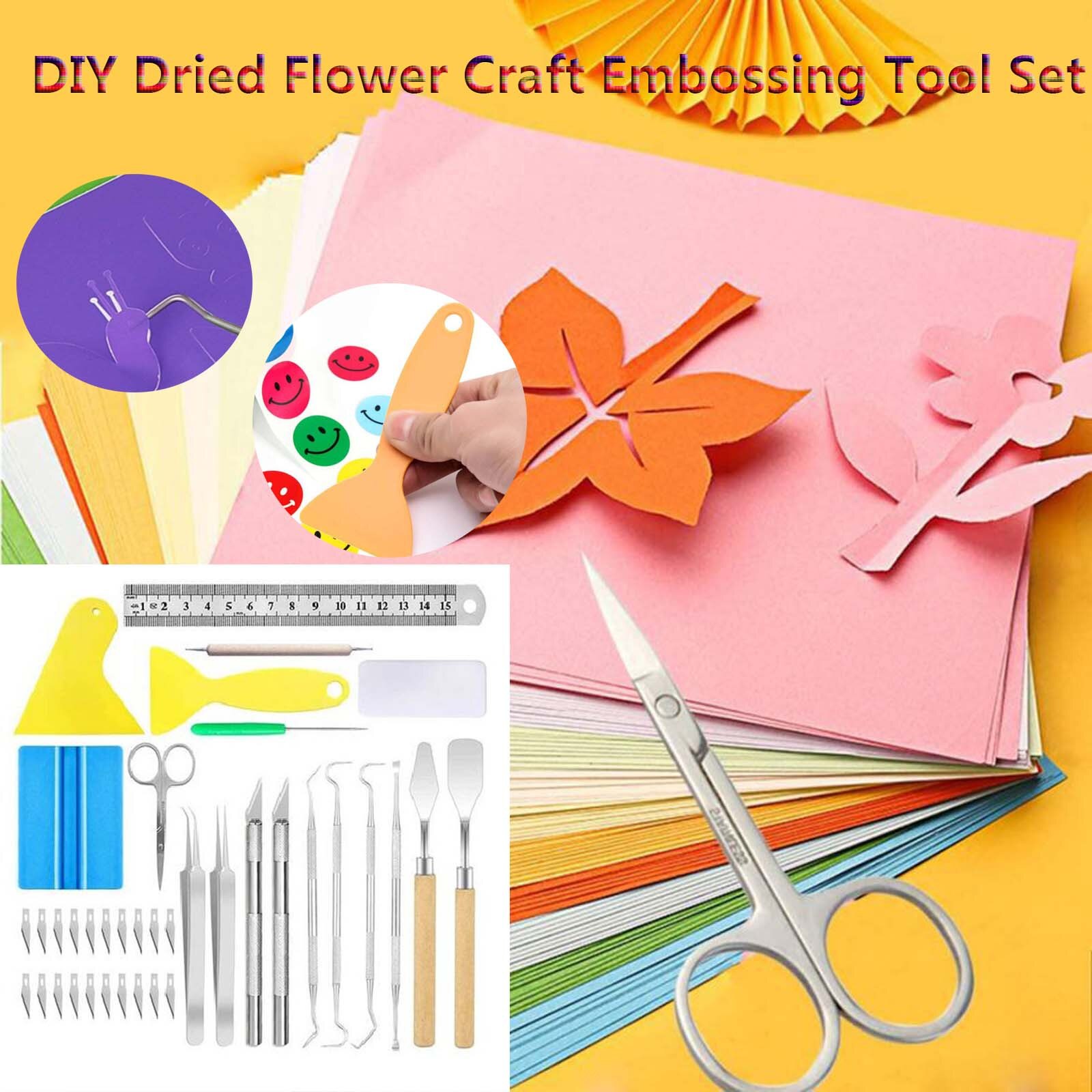 38pcs Scrapbooking Paper Tool Set, Hand-cut Paper Diy Homemade Greeting Card Diy Hand Tools Paper Art Diy Paper Cutting Tools