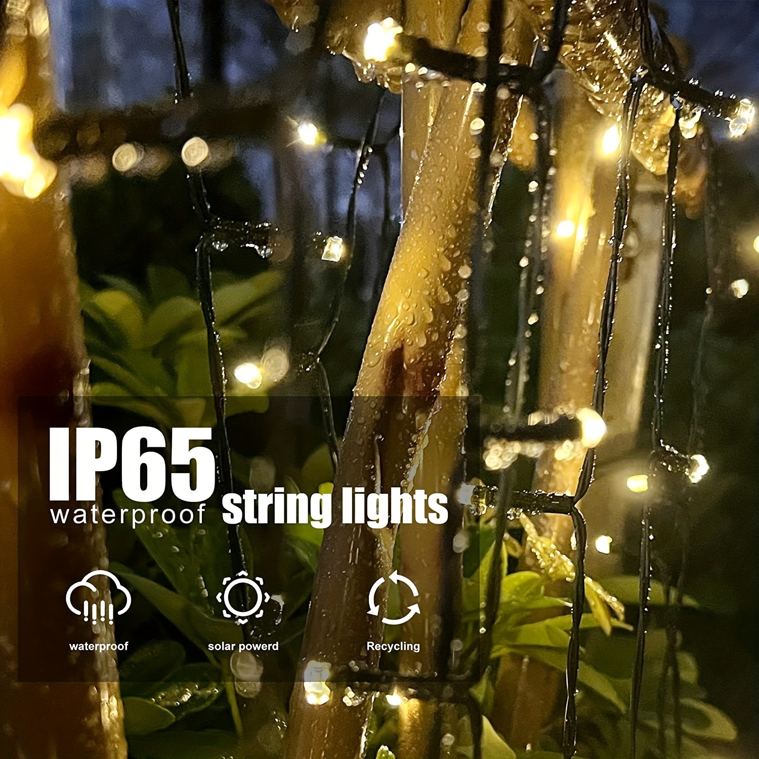Guirlande solaire LED 7m 50 lumières 8 modèles, guirlande féerique étanche, décorations pour fête de noël et Halloween