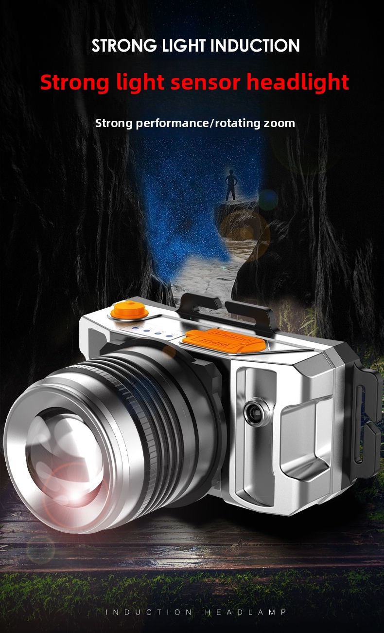 LED-sensorkoplamp Campingzoeklicht Oplaadbaar Krachtige hoofdlamp Frontlantaarns Koplampen 5-stijlen Hoofdzaklamp