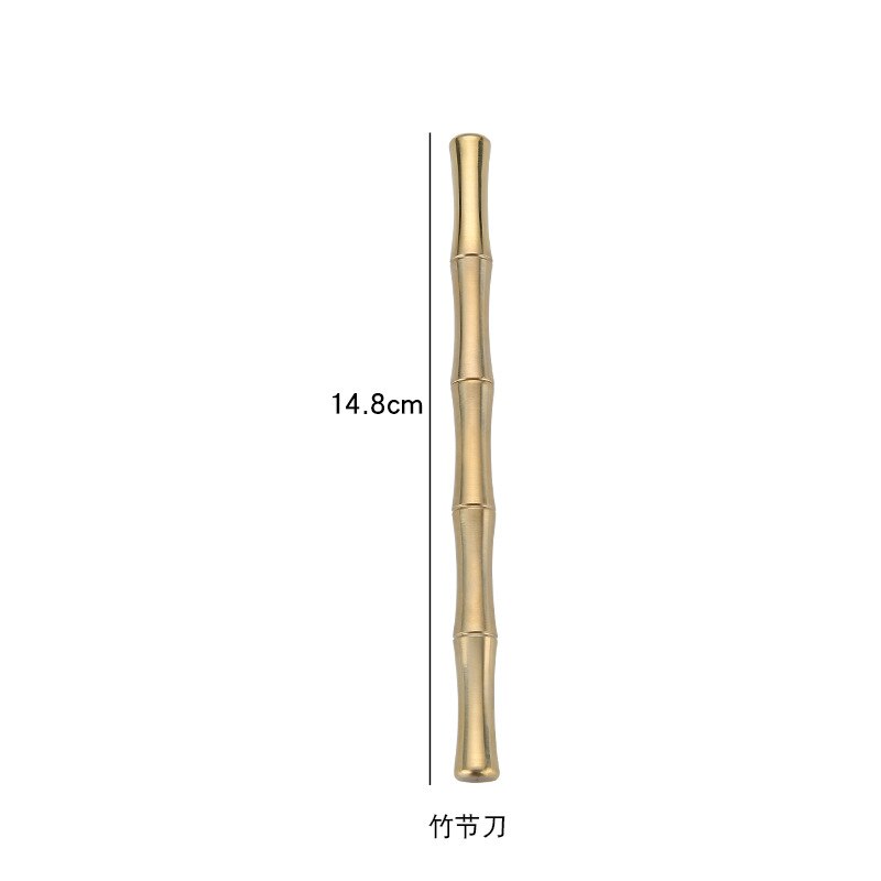 Pure copper tea knife bamboo with cover smooth round dao sifang checker picked tea 6 gentleman accessories andralyn bag store: R1