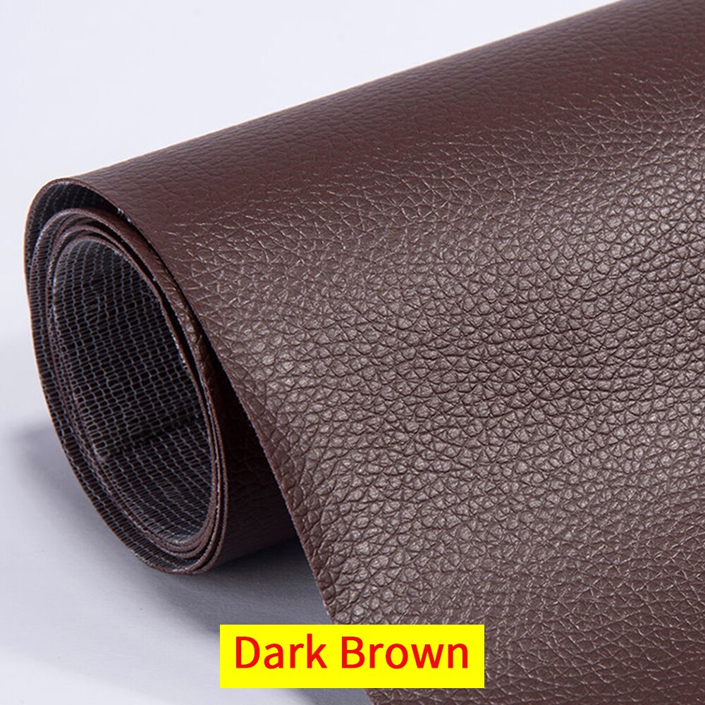 Cuir PU auto-adhésif pour siège de voiture, 20x30cm, tissu pour siège de voiture: Dark Brown