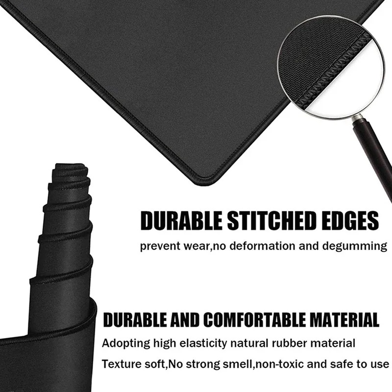 Japanese Clouds Mouse Pad Kawaii Black Desk Mat Office Carpet Large Gaming Mousepad Non-Slip Rubber Laptop Computer Accessories