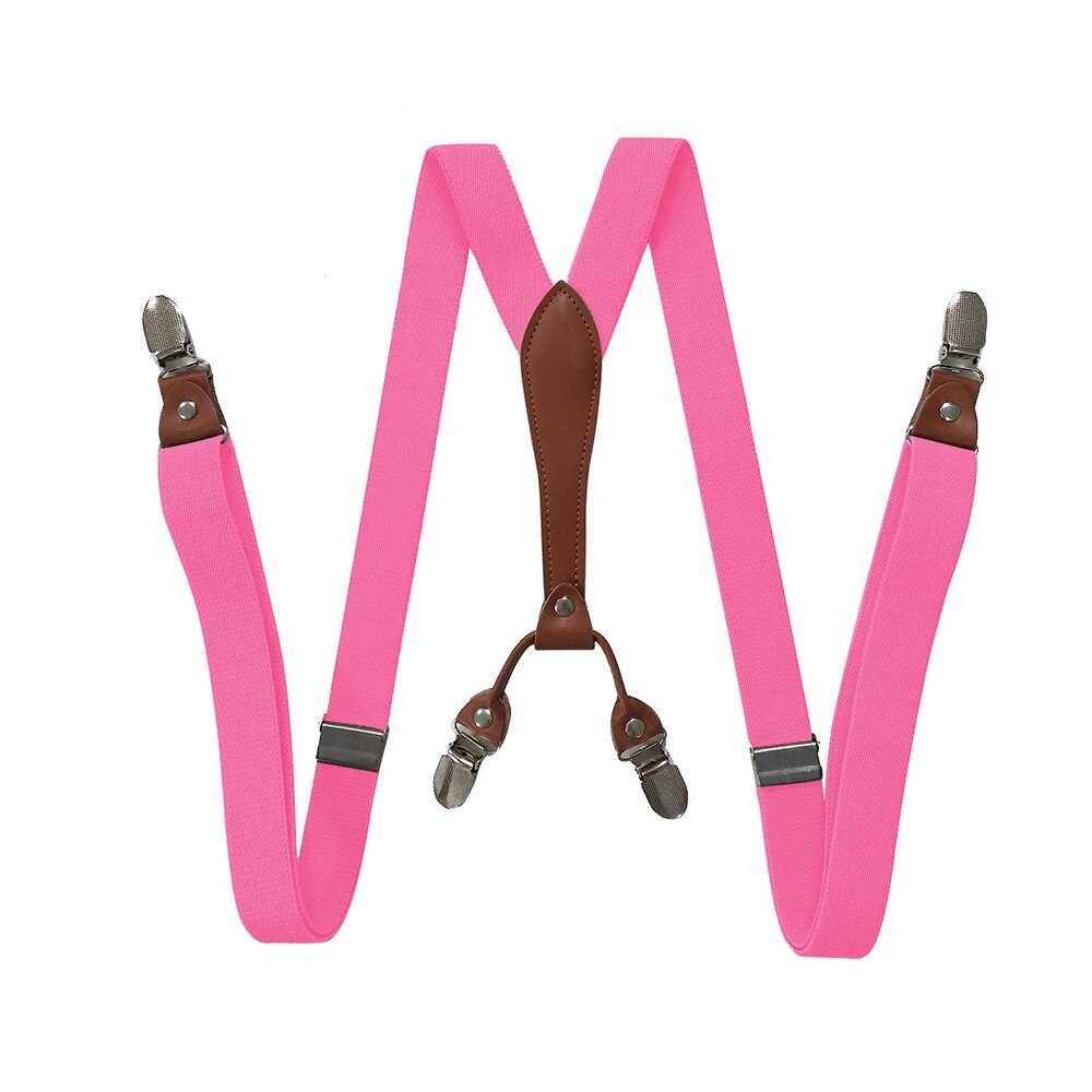 Vrouwen Bretels 4 Clips Y Terug 2.5Cm Breed Verstelbare Elastische Jean Broek Brace Strap Dames Bretels Voor Bruiloft party Event: Rose Rood