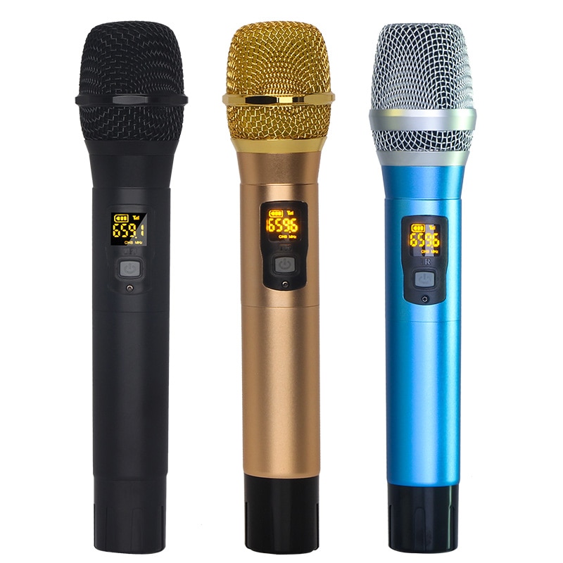 Karaoke Ktv Toespraak Luidspreker Oplaadbare Batterij Microfoon Uhf Draadloze Handheld Microfoon Met Ontvanger