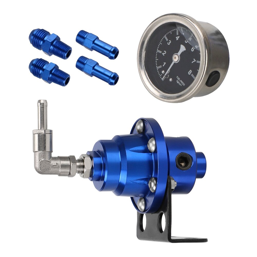 Verstelbare Fuel Pressure Regulator Met Gauge Kit 7 Kleuren Voertuig Monteren Brandstof Supercharger Universal Aluminium