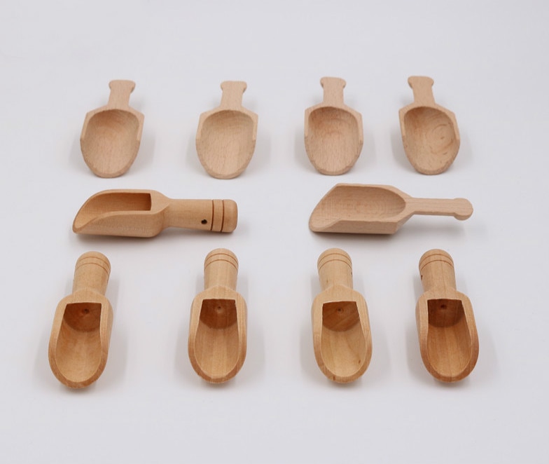 1pcs Mini Wooden Scoops Bath Salt Spoon Candy Flour Spoon Scoops Kitchen Utensils - 2.4x7.8cm