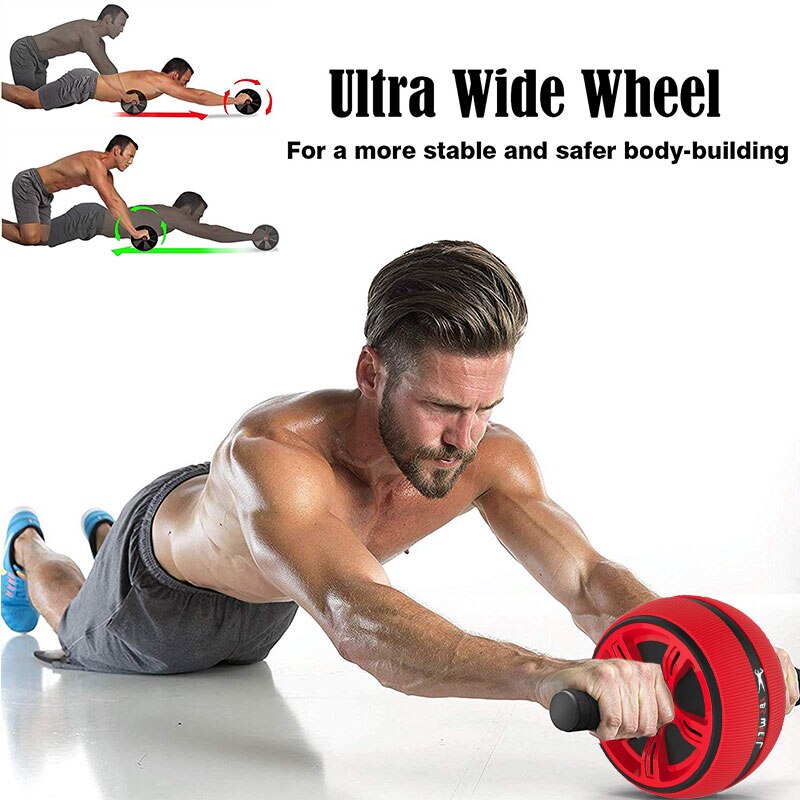 Stille Spier Oefening Abdominale Wiel Roller Thuis Fitnessapparatuur Dubbele Wiel Abdominale Power Ab Gym Roller Training