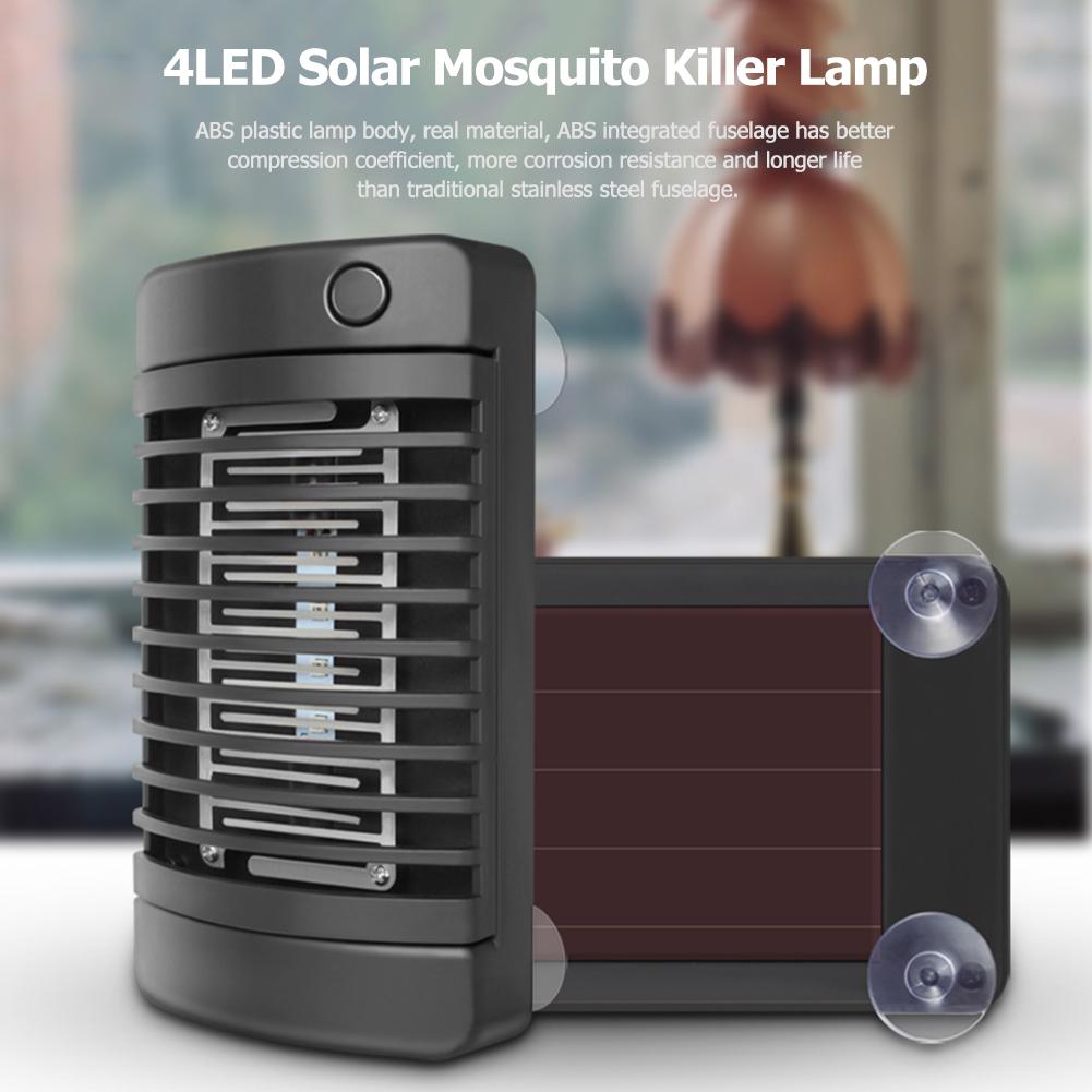 4LED Solar Anti-Mosquito Zapper Indoor Mute Elektrische Schok Muggen Killer Lamp Slaapkamer Naast Lamp Trap Gangpad Lamp