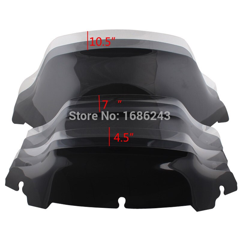4.5" 7" 10.5" 9 Inch Wave Windshield Fits For Harley Touring Electra Glide Street Glide FLHX FLHXS FLHTK Trike 14-19 Windscreen