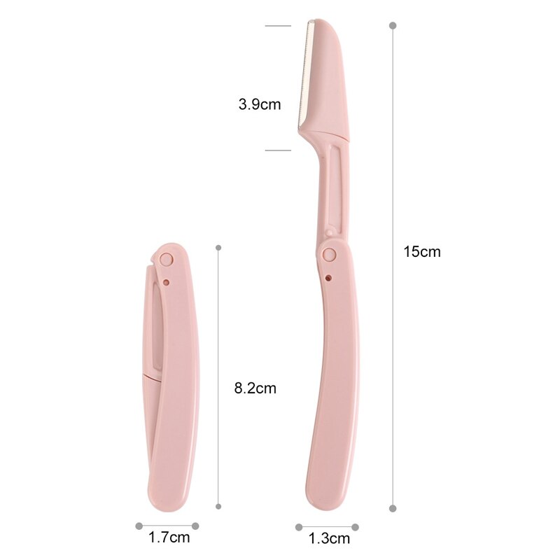 Rasoir à sourcils en acier inoxydable pour femmes, repliable et Portable, outil de maquillage, 1 pièce