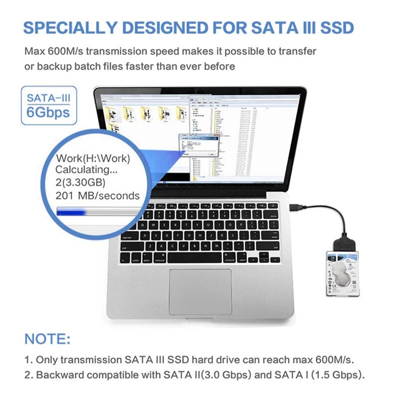 Usb Sata Cable Sata 3 To Usb 3.0 Adapter Computer Cables Connectors Usb Sata Adapter Cable Support 2.5 Inches Ssd Hdd Hard Drive