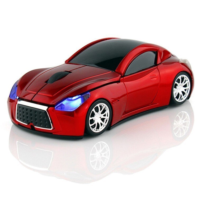 Chyi auto-vormige draadloze muis, usb optische computer mini-muis, 3d pc 1600 dpi muis met led-lampje voor kindernotebook en laptop: Rood
